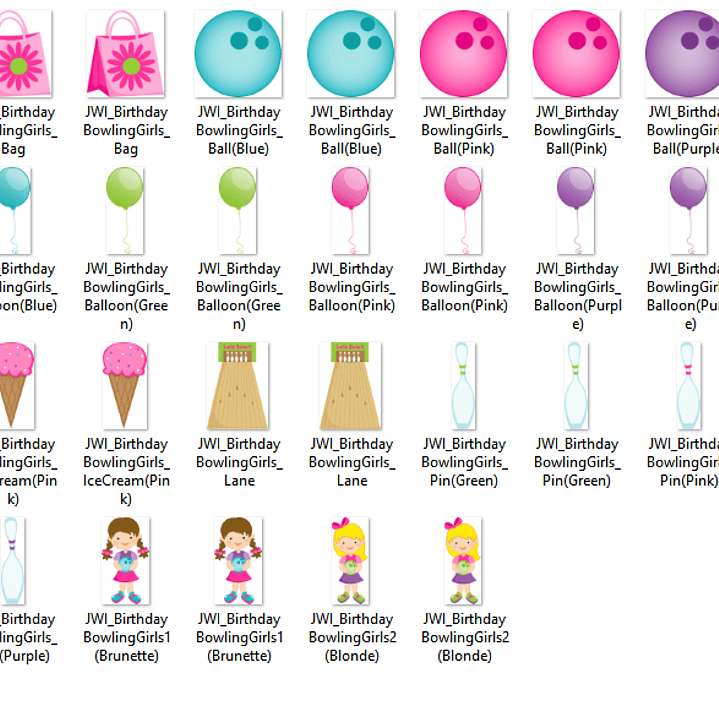 Kit Digital Menina Aniversariante Boliche  2