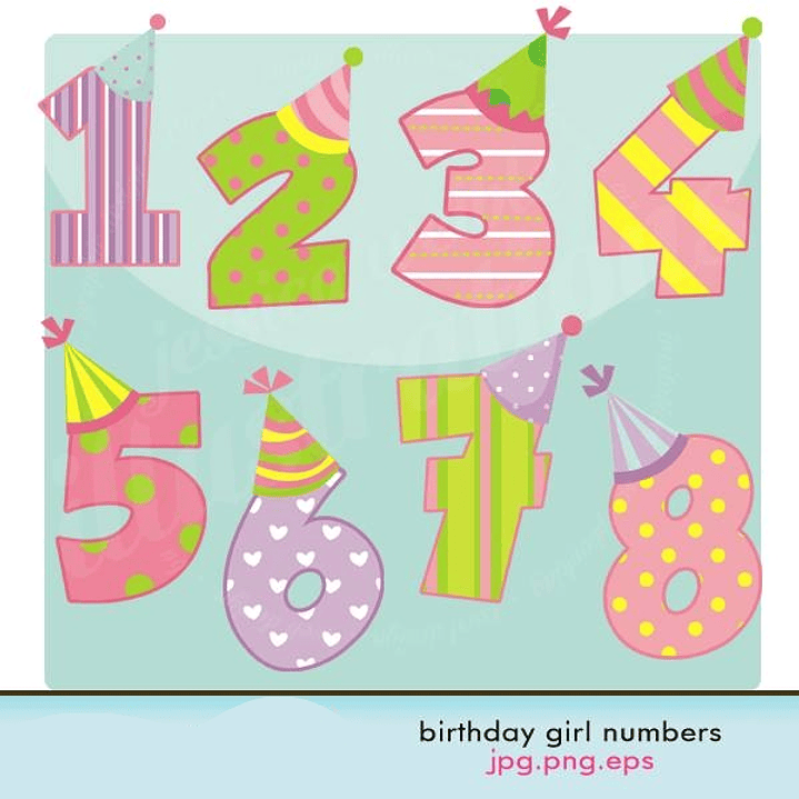 Kit Digital Números de Aniversário Meninas 1