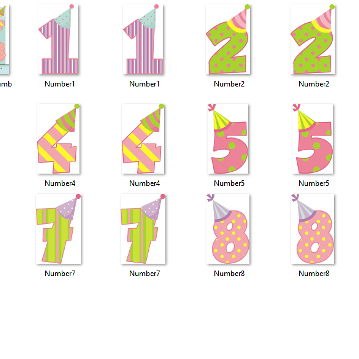 Kit Digital Números de Aniversário Meninas 2