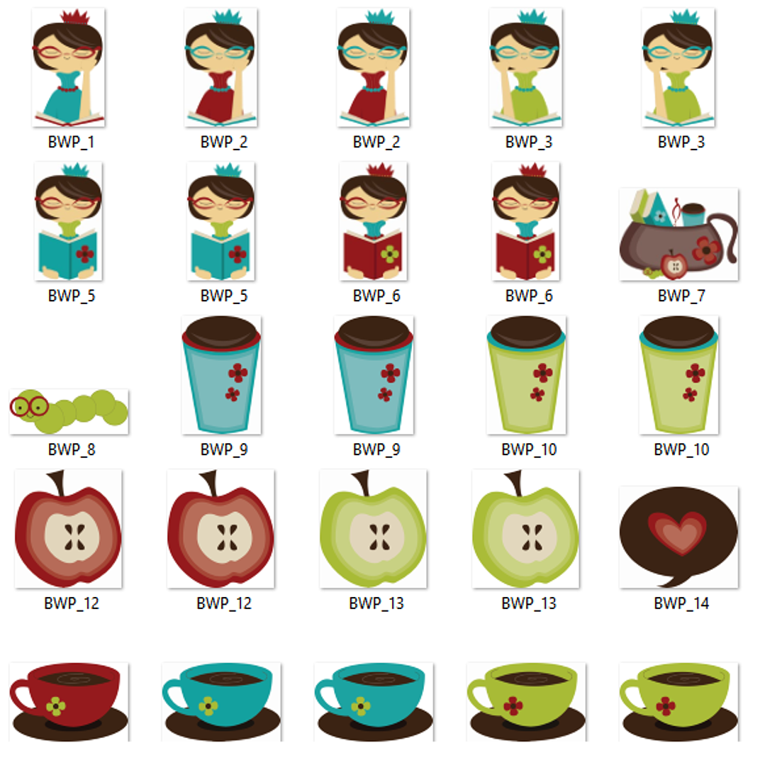 Kit Digital Princesa Bibliotecária  2