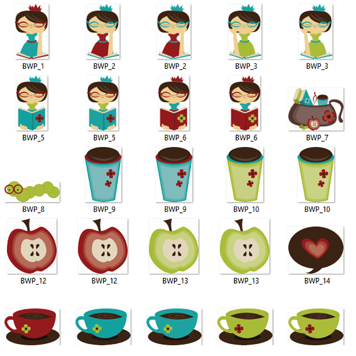 Kit Digital Princesa Bibliotecária  2