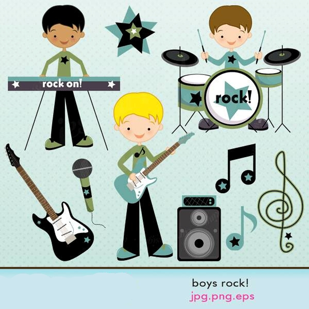 Kit Digital Garotos Rock  1