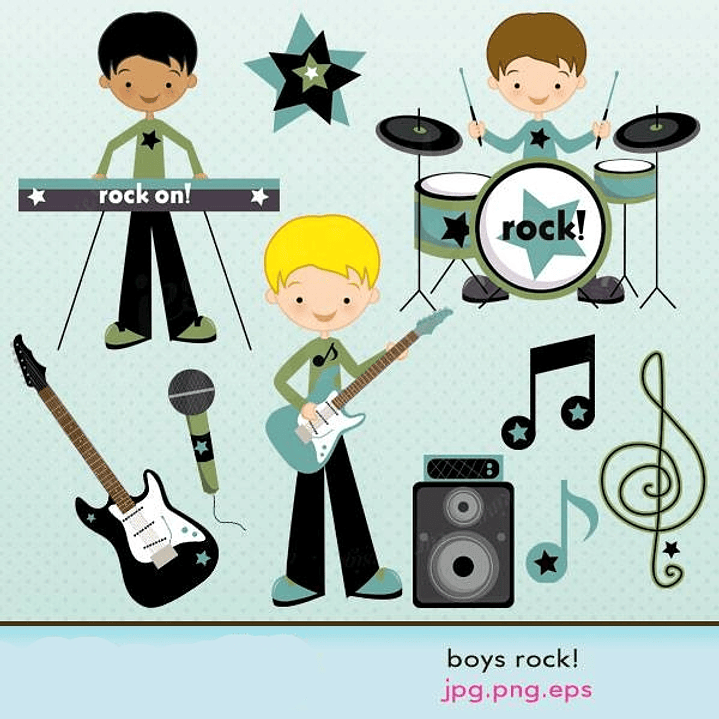 Kit Digital Garotos Rock  1