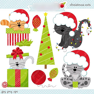 Kit Digital Gatinhos de Natal 