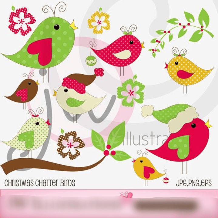 Kit Digital Pássaros Chateiros de Natal  1