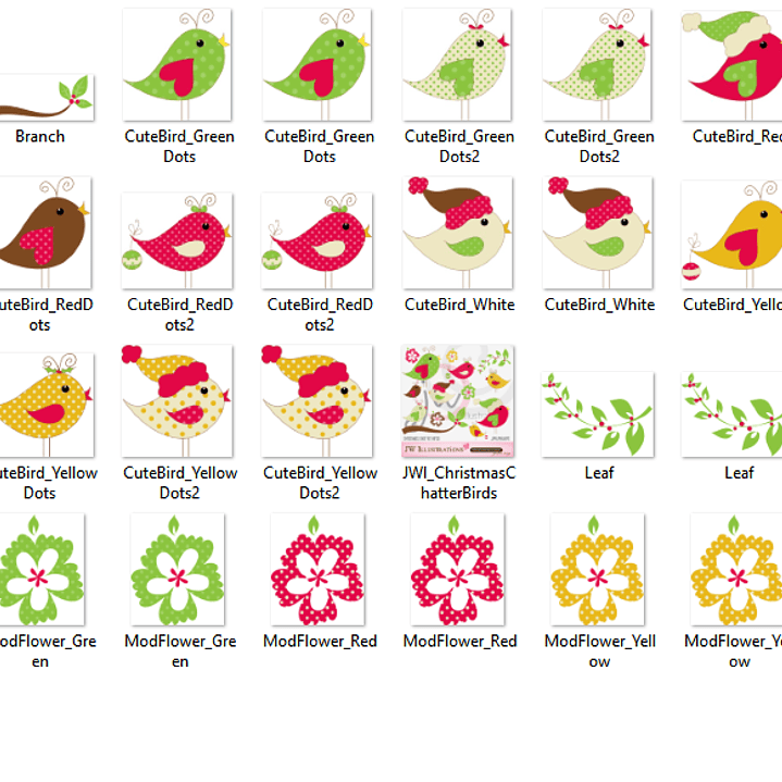 Kit Digital Pássaros Chateiros de Natal  2