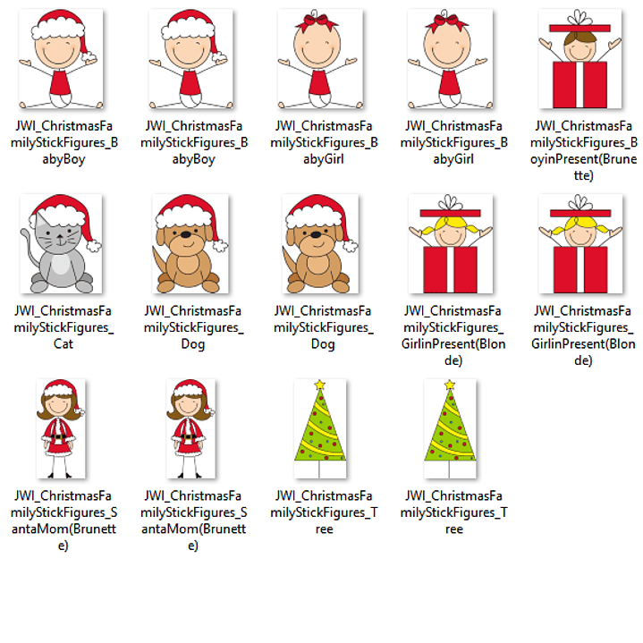 Kit Digital Palitos de Uma Família de Natal  2