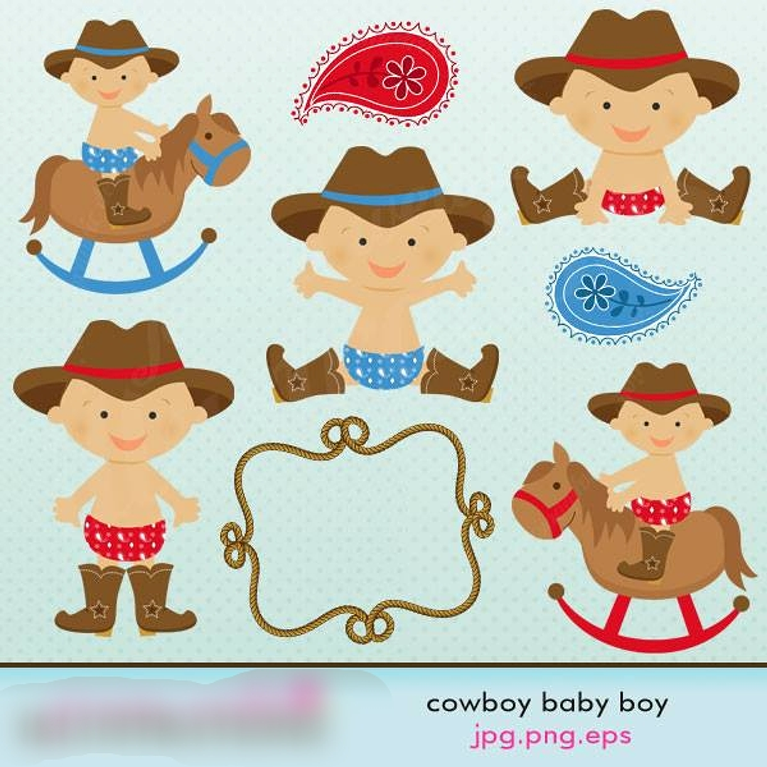 Kit Digital Cowboy Baby Boy  1
