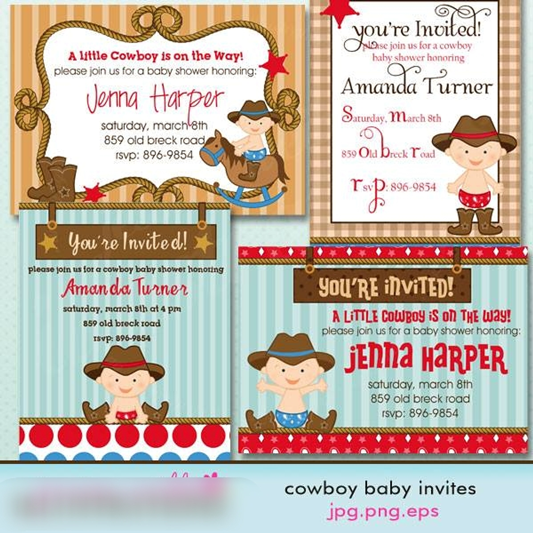 Kit Digital Convite de Cowboy Menino  1