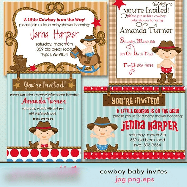 Kit Digital Convite de Cowboy Menino  1