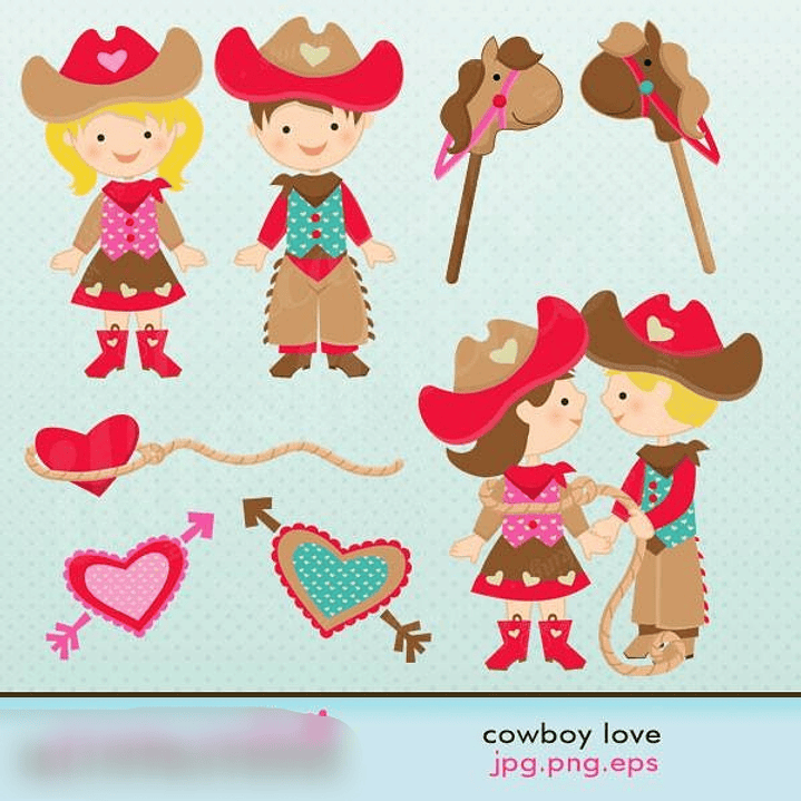 Kit Digital Cowboy e Cowgirl Casal  1