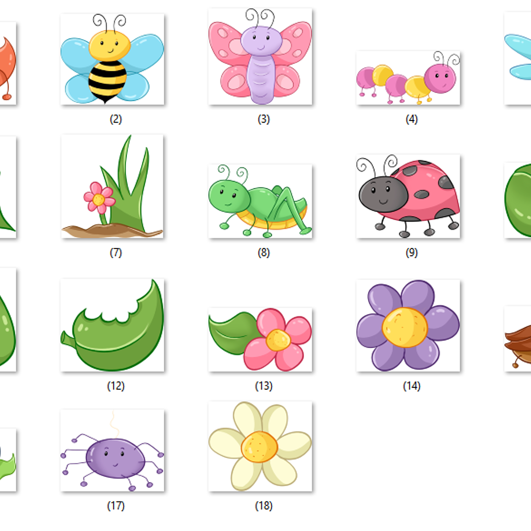 Kit Digital Insetos Rastejantes Fofos  2