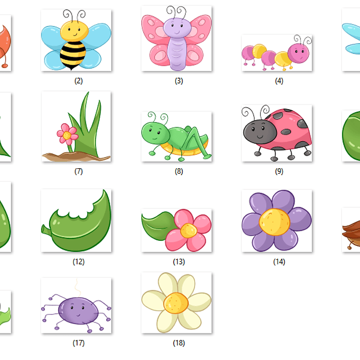 Kit Digital Insetos Rastejantes Fofos  2