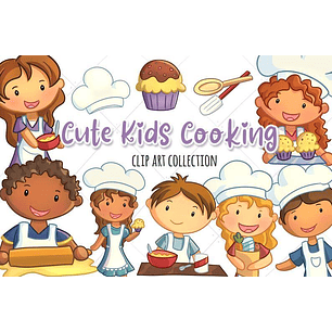 Kit Digital Crianças Fofas Cozinhando