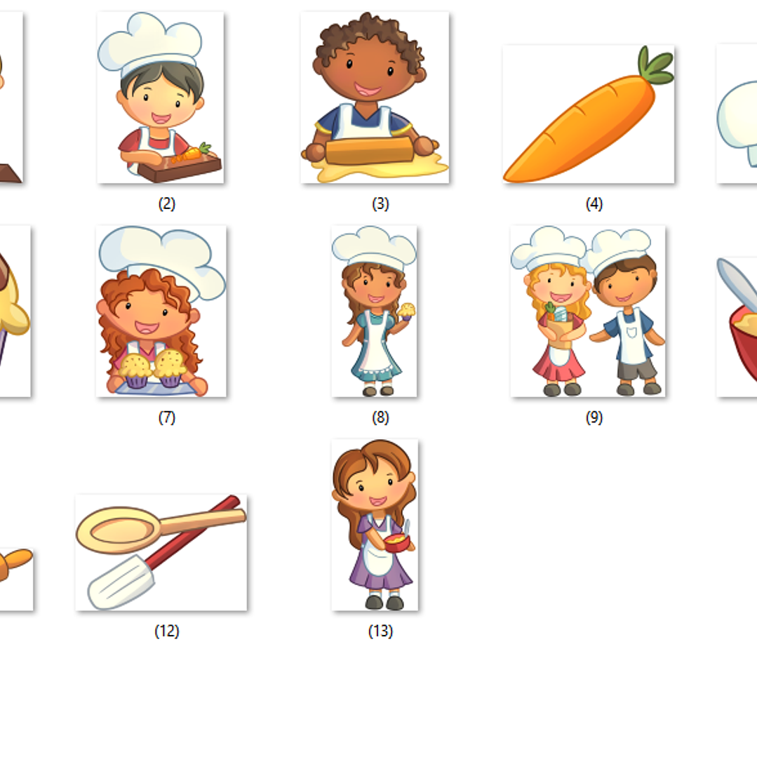 Kit Digital Crianças Fofas Cozinhando 2