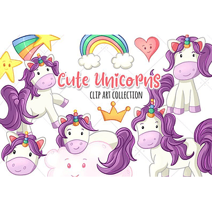 Kit Digital Unicórnios Fofos 