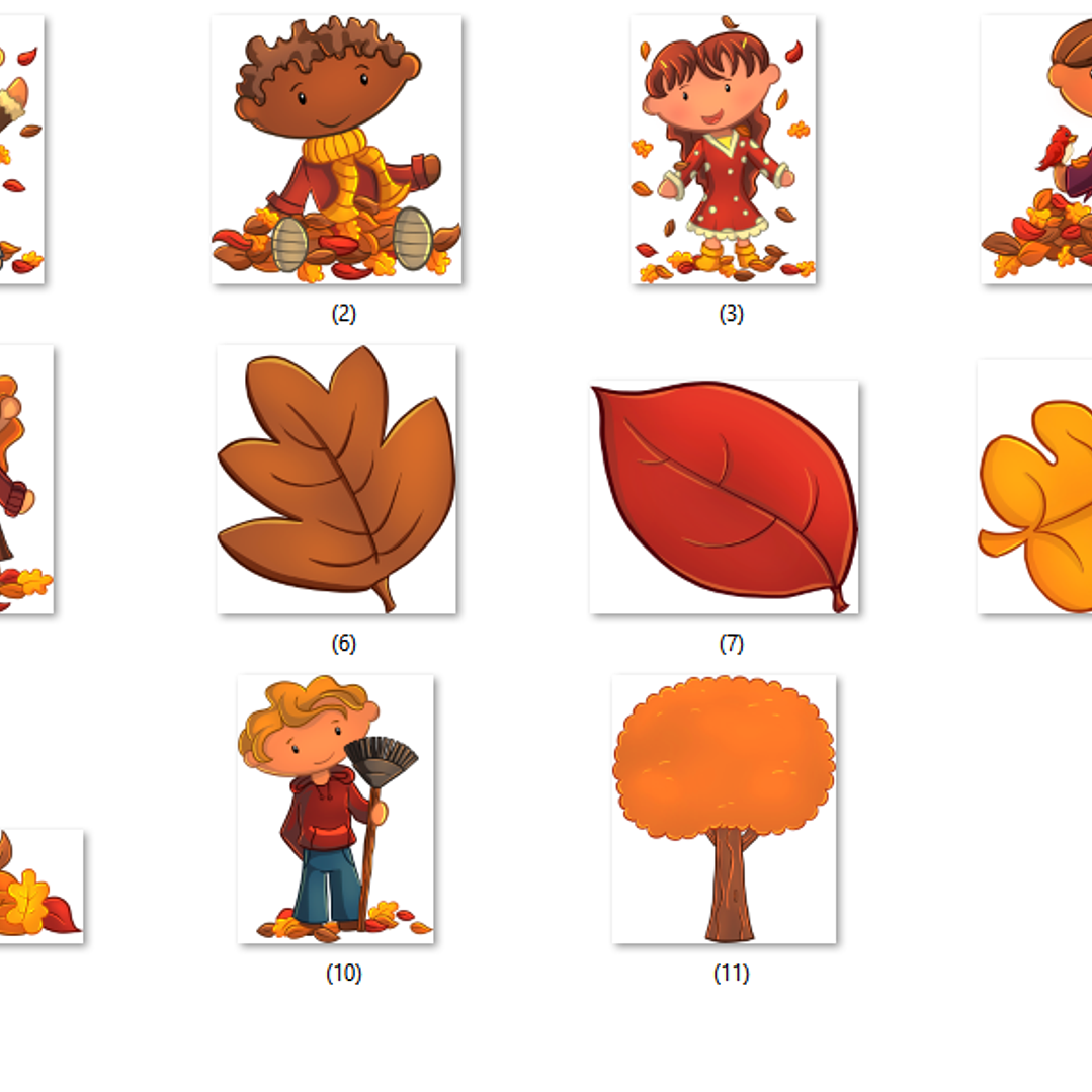 Kit Digital Folhas de Outono Divertida  2