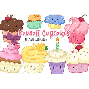 Kit Digital Cupcakes Kawaii 
