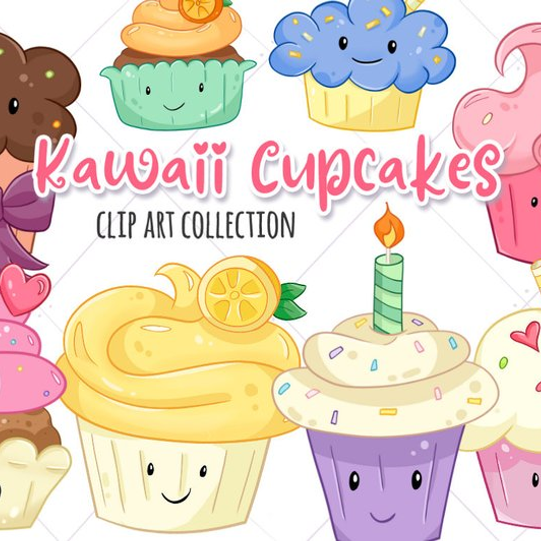 Kit Digital Cupcakes Kawaii  2