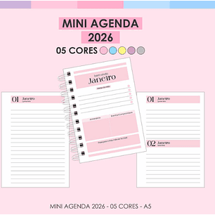 Arquivo Mini Agenda 05 Cores 2026 