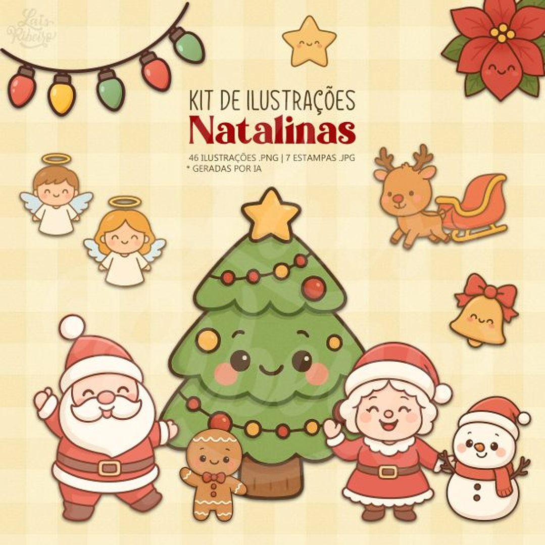 Kit Digital Natal Árvore com Papai Noel 1