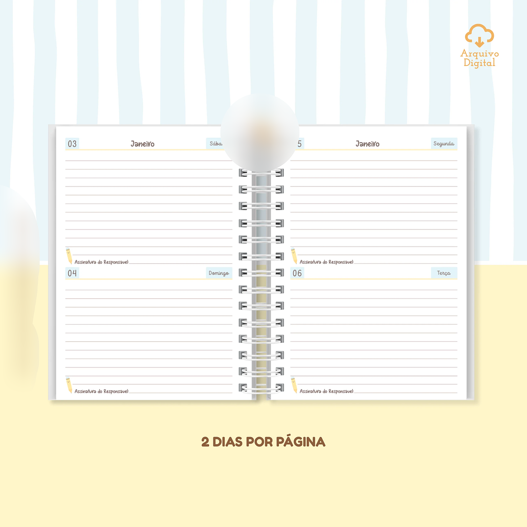 Arquivo Agenda Escolar 2026 Azul com Amarelo A5  3