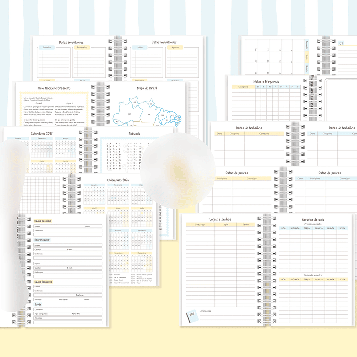Arquivo Agenda Escolar 2026 Azul com Amarelo A5  4