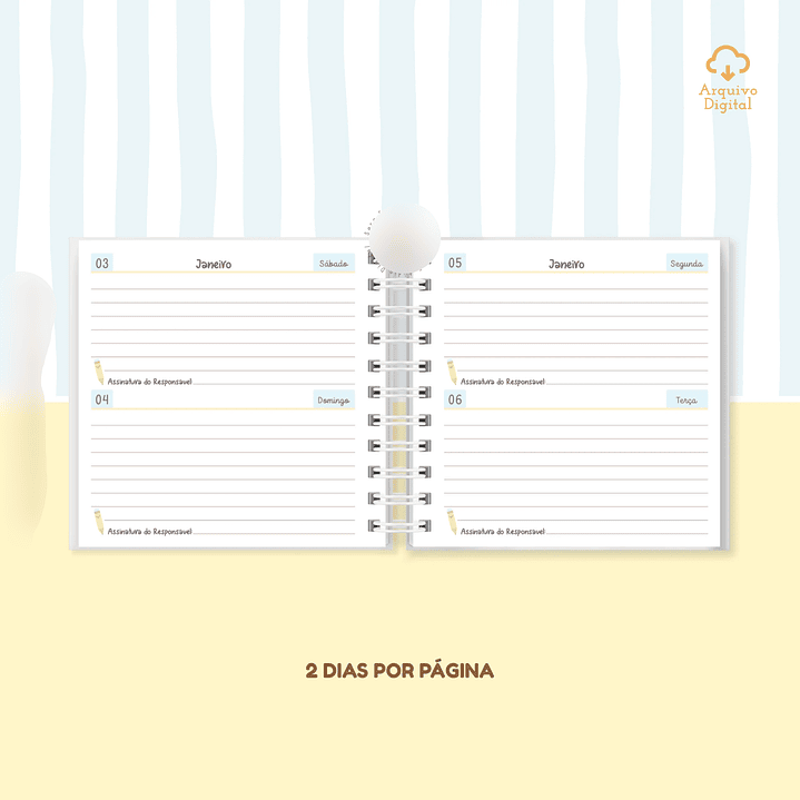 Arquivo Mini Agenda Escolar Quadrada 2026 Azul com Amarelo  3