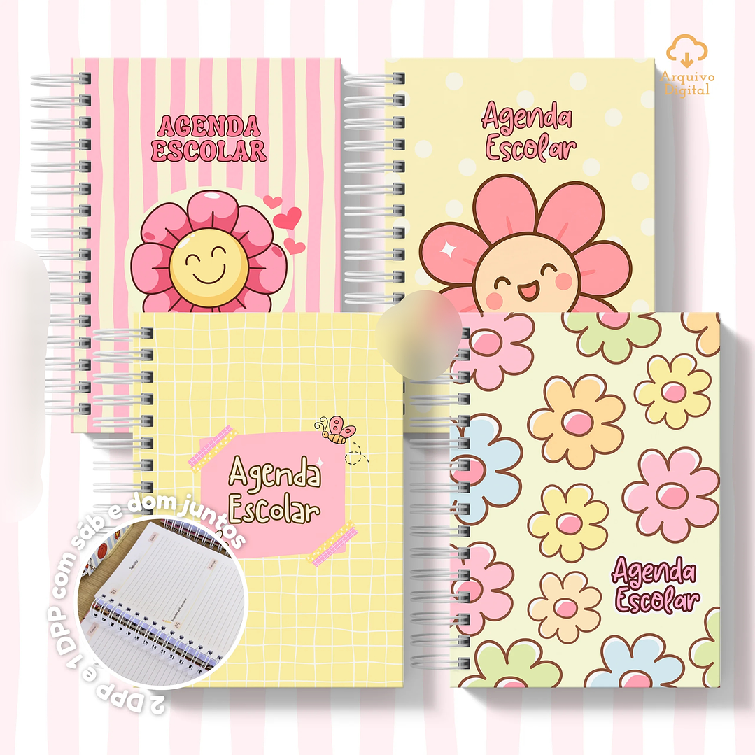 Arquivo Agenda Escolar 2026 Rosa com Amarelo A5  1