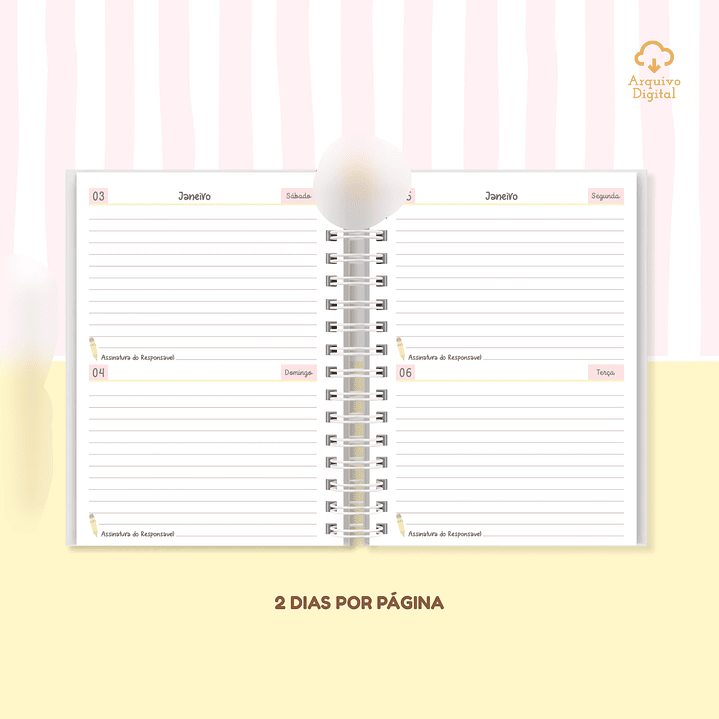 Arquivo Agenda Escolar 2026 Rosa com Amarelo A5  2