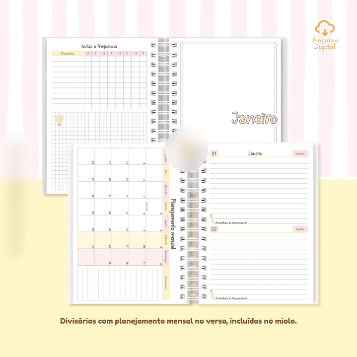 Arquivo Agenda Escolar 2026 Rosa com Amarelo A5  4