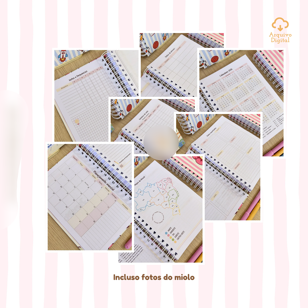 Arquivo Agenda Escolar 2026 Rosa com Amarelo A5  6