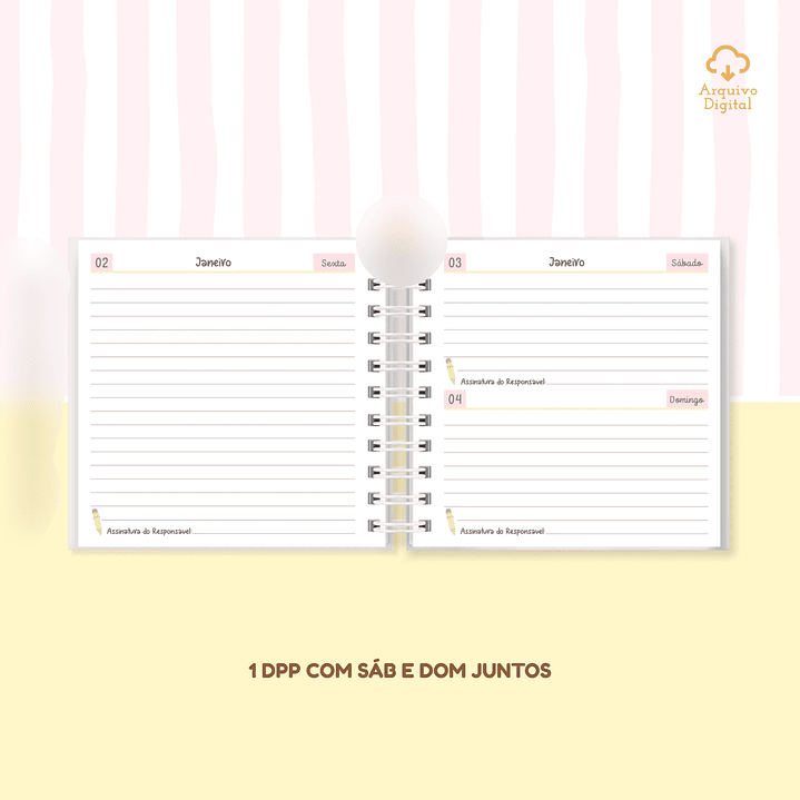 Arquivo Mini Agenda Escolar Quadrada 2026 Rosa com Amarelo 2