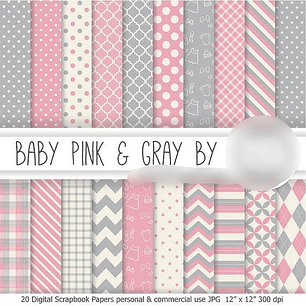 Kit Digital Papéis Bebê Rosa