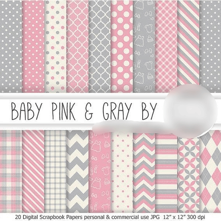 Kit Digital Papéis Bebê Rosa 1