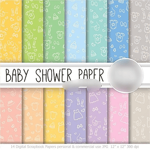 Kit Digital Papéis Chá de Bebê