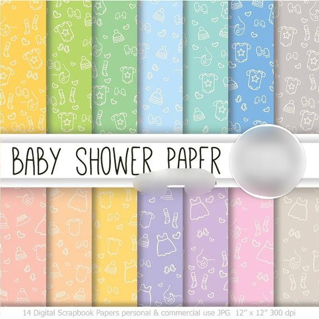 Kit Digital Papéis Chá de Bebê 1