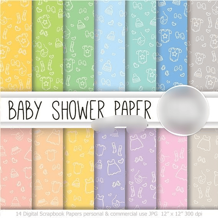 Kit Digital Papéis Chá de Bebê 1