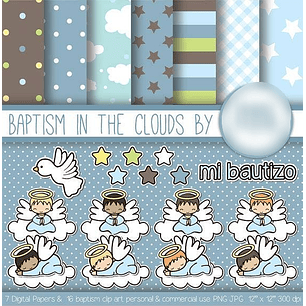 Kit Digital Batismo Anjinhos nas Nuvens