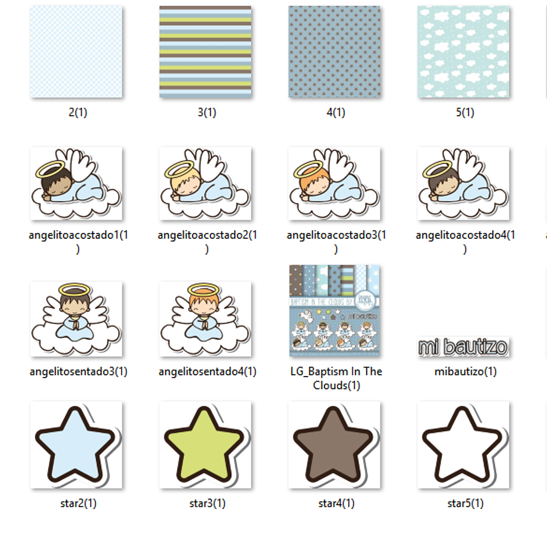 Kit Digital Batismo Anjinhos nas Nuvens 2