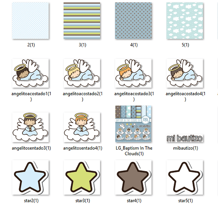 Kit Digital Batismo Anjinhos nas Nuvens 2