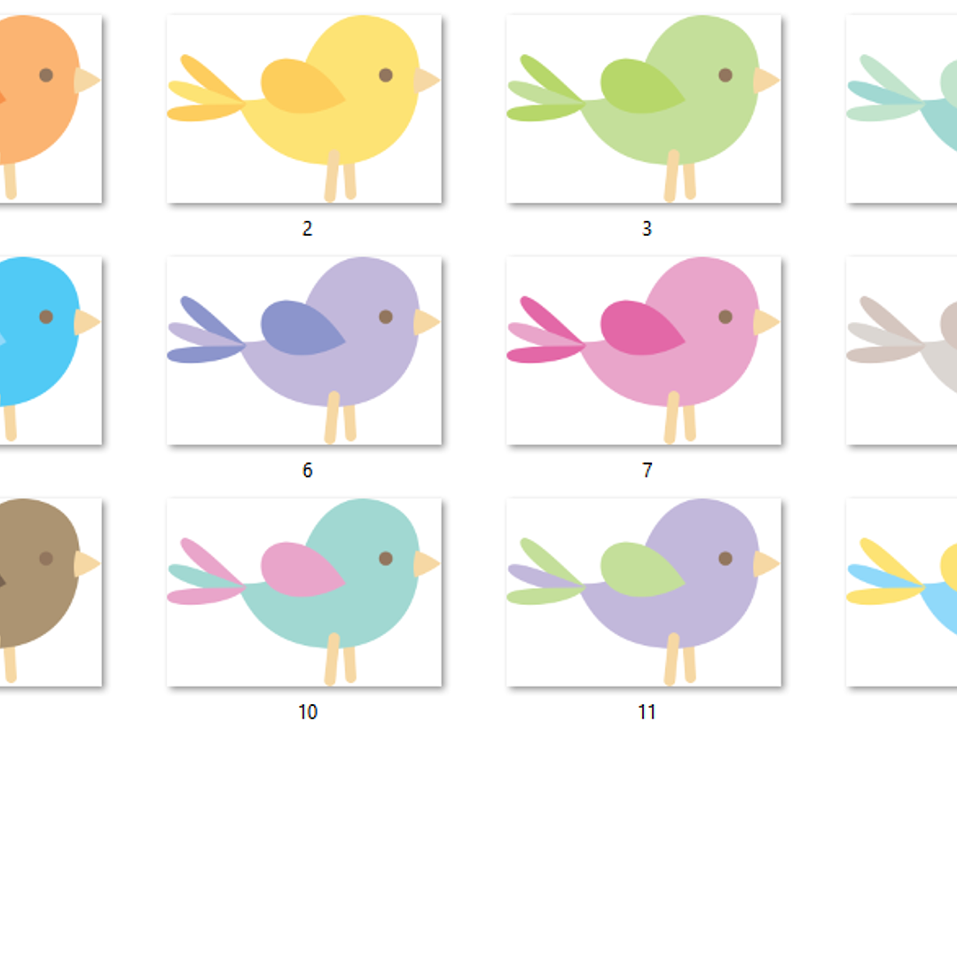 Kit Digital Papéis Passarinhos Coloridos  2