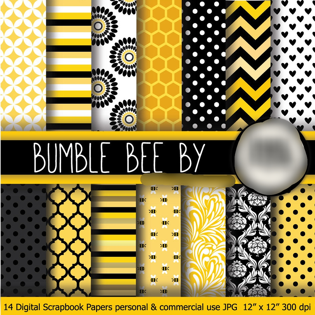 Kit Digital Papéis Abelha  1