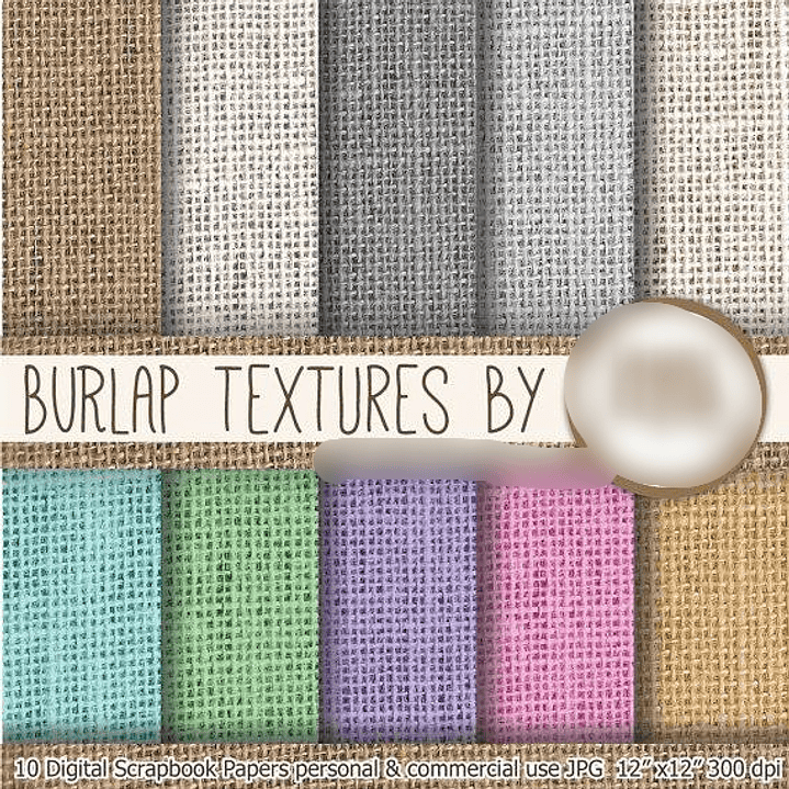 Kit Digitasl Papéis Texturas de Juta por Lagartixa 1