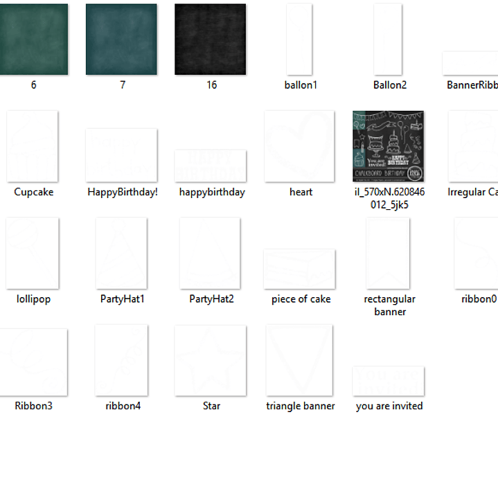 Kit Digital Aniversário no quadro-negro 2