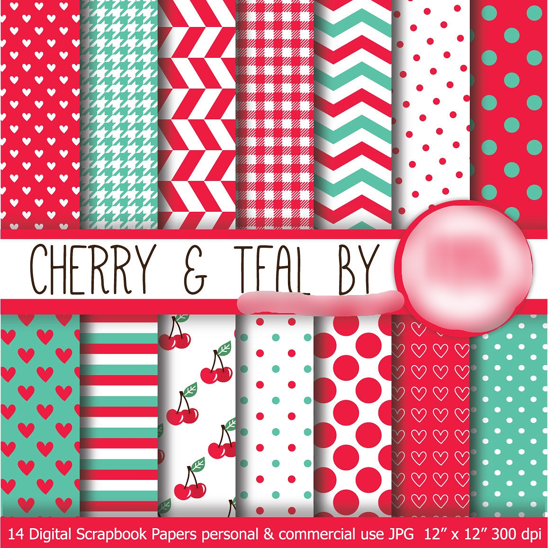 Kit Digital Papéis de Cereja  1