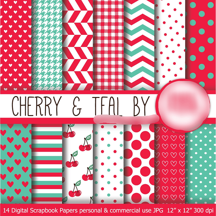 Kit Digital Papéis de Cereja  1