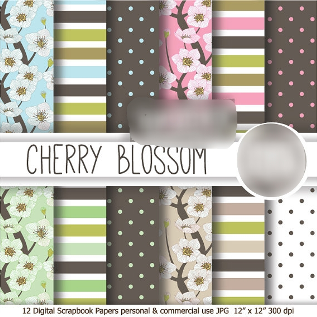Kit Digital Papéis Cherry Blossom  1