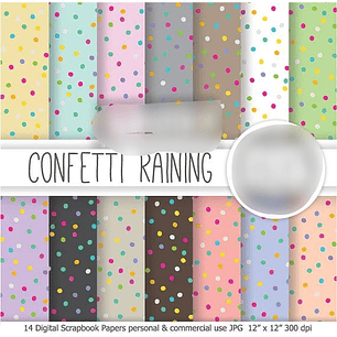 Kit Digital Papéis Confette Colortido 
