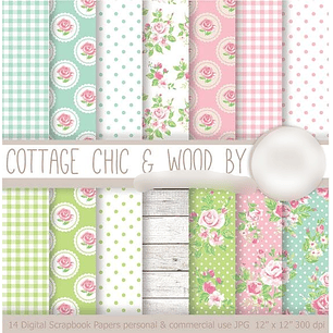 Kit Digital Papéis Casa de Campo Chique